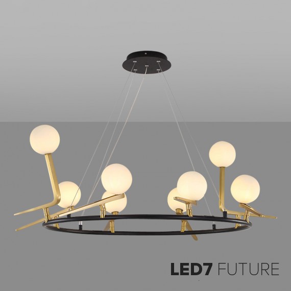 Loft Industry Modern - Electro Bird Circle Chandelier